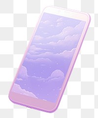 PNG  Smart phone purple cloud portability. AI generated Image by rawpixel.