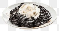 PNG  Spaghetti cream dessert plate. AI generated Image by rawpixel.