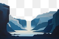 PNG Waterfall landscape mountain painting. AI generated Image by rawpixel.
