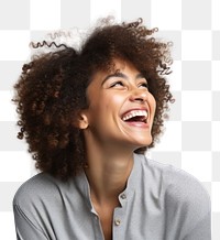 PNG A female subject exuding confidence laughing looking adult. AI generated Image by rawpixel.