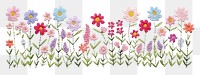 PNG Cute little flowers embroidery pattern arrangement. AI generated Image by rawpixel.