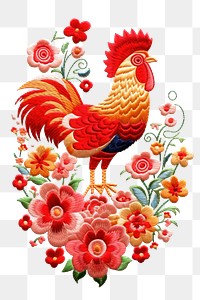 PNG Chicken chicken embroidery poultry. AI generated Image by rawpixel.