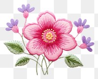 PNG Flower embroidery pattern plant
