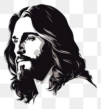 PNG Silhouette Jesus portrait drawing. AI generated Image by rawpixel.