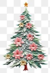 PNG  A Christmas tree embroidery christmas pattern art