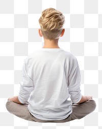 PNG  Kid meditating sitting child yoga. AI generated Image by rawpixel.