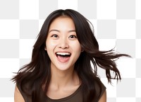PNG  Funny woman hairstyle laughing adult. AI generated Image by rawpixel.