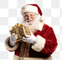 PNG Santa christmas holding gift. AI generated Image by rawpixel.