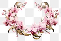 PNG Orchid wreath vintage flower. AI generated Image by rawpixel.