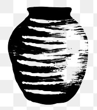 PNG Pot pottery black white. AI generated Image by rawpixel.