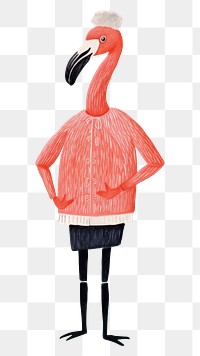PNG Flamingo art animal bird. AI generated Image by rawpixel.