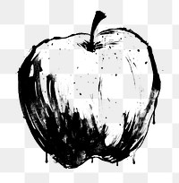 PNG Apple drawing sketch white. AI generated Image by rawpixel.