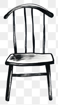 PNG Chair furniture black white. AI generated Image by rawpixel.