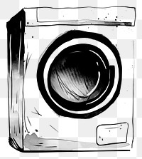 PNG Laundry appliance dryer laundry black white background. AI generated Image by rawpixel.