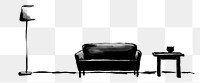 PNG Living room furniture armchair black. AI generated Image by rawpixel.