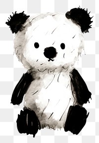 PNG Teddy bear toy white black  