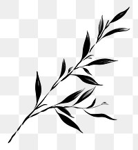 PNG Elegant black leaf silhouette