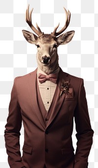 PNG Deer wearing business suit. 