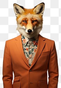 PNG Fox wearing suit. AI generated Image by rawpixel.