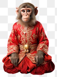 PNG Monkey wearing Chinese robe. AI generated Image by rawpixel.