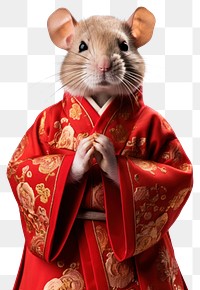 PNG Mouse wearing Chinese robe. 