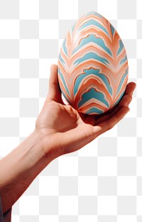 PNG Hand holding easter egg ball creativity baseball. AI generated Image by rawpixel.