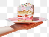PNG Cake dessert holding plate. AI generated Image by rawpixel.