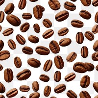 PNG Coffee beans backgrounds pattern food. AI generated Image by rawpixel.