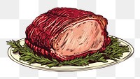 PNG Christmas ham dinner meat food. AI generated Image by rawpixel.