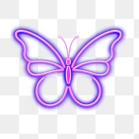 PNG Butterfly icon purple neon outdoors. 