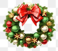 PNG Christmas wreath, 3d element, transparent background