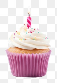 PNG Cupcake candle dessert icing. AI generated Image by rawpixel.