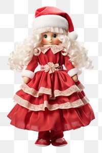 PNG  Female santa doll toy white background. AI generated Image by rawpixel.