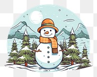 PNG Merry christmas snowman winter nature. AI generated Image by rawpixel.