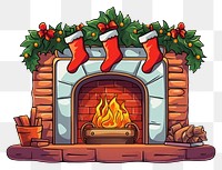 PNG Christmas fireplace cartoon hearth. AI generated Image by rawpixel.