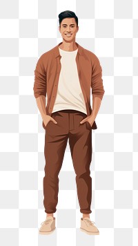 PNG  Standing sleeve adult man. AI generated Image by rawpixel.