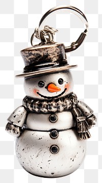 PNG Snowman keychain winter metal. AI generated Image by rawpixel.
