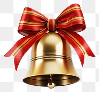 PNG Christmas bell ribbon white background illuminated. AI generated Image by rawpixel.