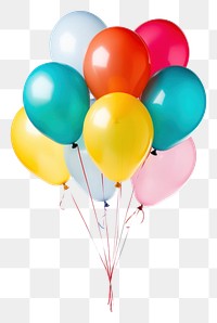 PNG Party balloons white background anniversary celebration. AI generated Image by rawpixel.