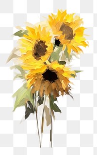 PNG Bouquet sunflower plant white background inflorescence. AI generated Image by rawpixel.
