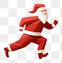 PNG Santa Claus christmas running white background. AI generated Image by rawpixel.