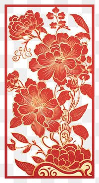 PNG Red envelope art pattern flower. AI generated Image by rawpixel.