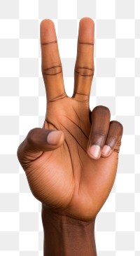 PNG  Number two hand sign finger adult white background. AI generated Image by rawpixel.