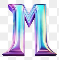 PNG Alphabet M shape iridescent purple number text. AI generated Image by rawpixel.