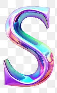 PNG Alphabet S shape iridescent white background glowing pattern. 