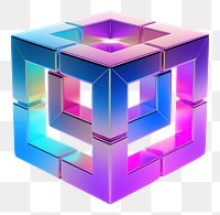 PNG  Interlocked cube shape purple toy white background. AI generated Image by rawpixel.