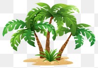 PNG  Tropical beach plants tropics cartoon nature. AI generated Image by rawpixel.