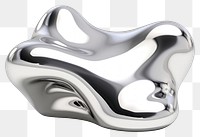 PNG  Abstract fluid shape chrome silver white background