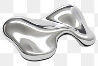 PNG Solid-fluid liquid shape chrome silver white background