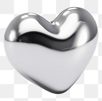 PNG Heart shape white background jewelry silver